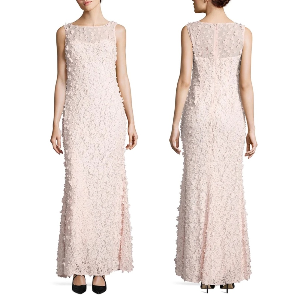 Karl Lagerfeld Pink Sequin Embellished Maxi Gown